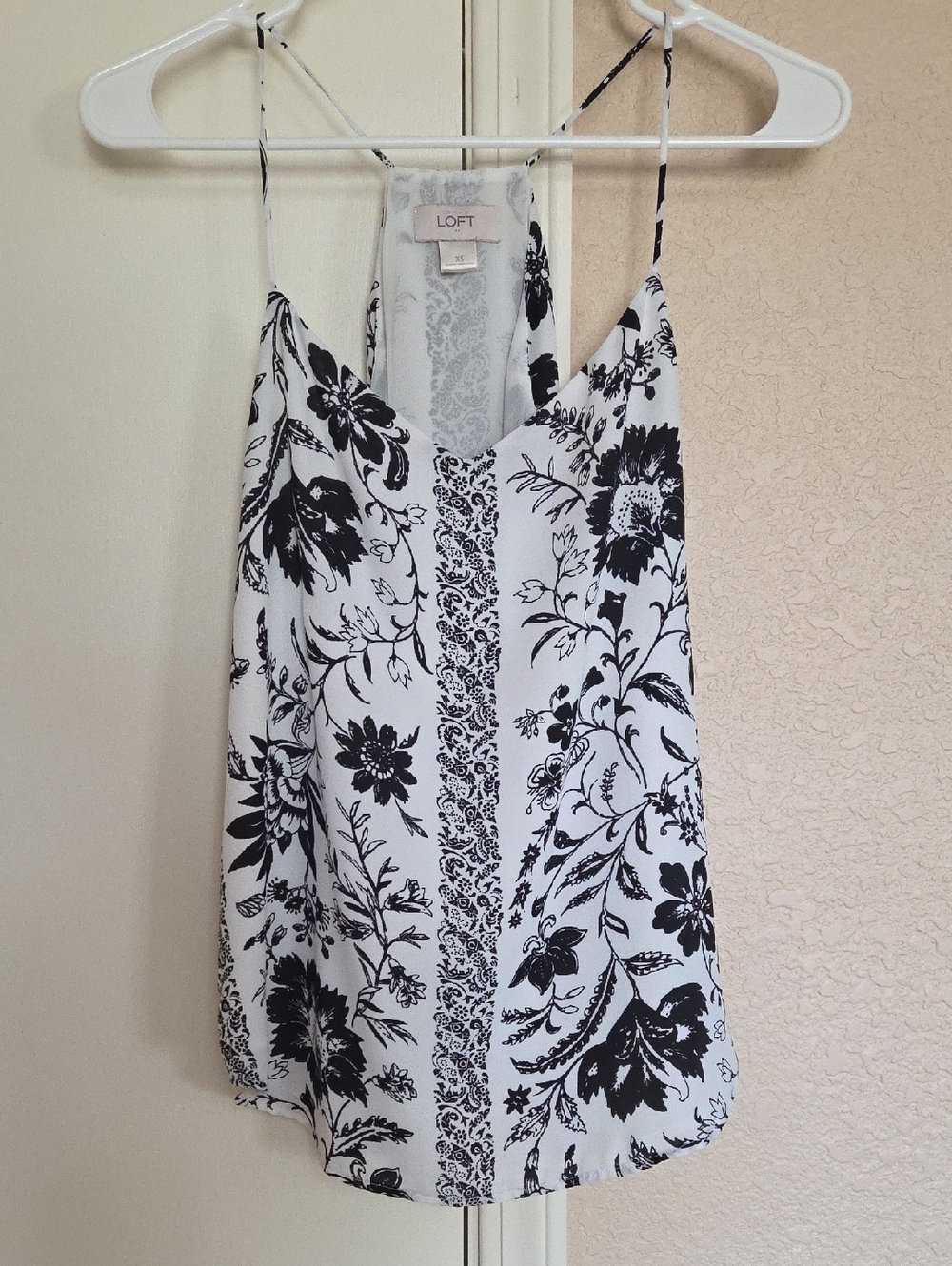 LOFT Black and White Floral Camisole